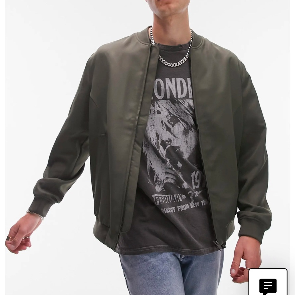 MENS TOPMAN Olive Bomber jacket. XL.